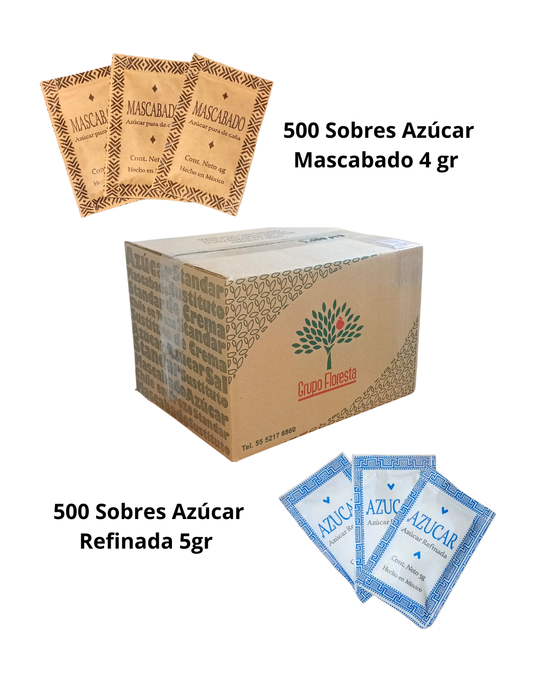 COMBO AZÚCAR: 500 MASCABADO 4GR + 450 REFINADA 5GR